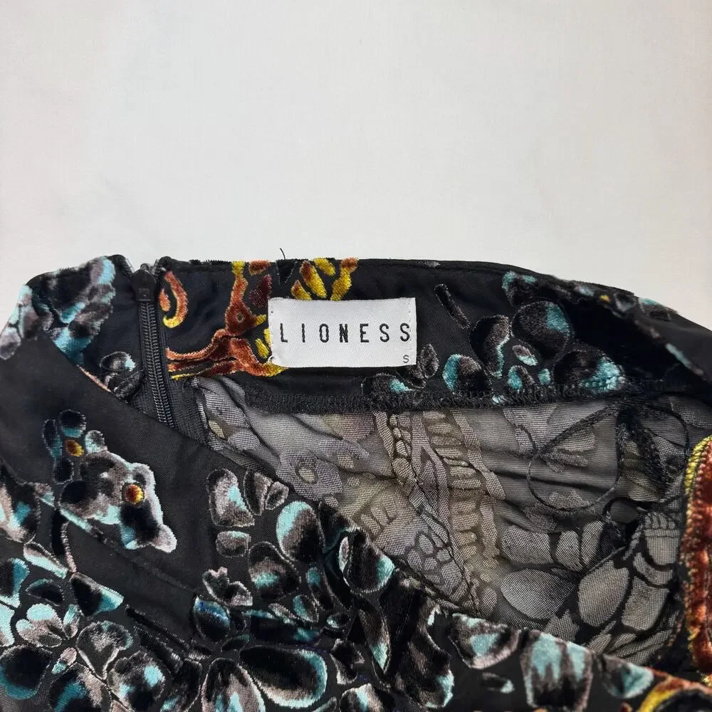 Lioness Velvet Burnout Paisley Wide Leg Pants Women's Small Whimsigoth Festival - Picture 3 of 15